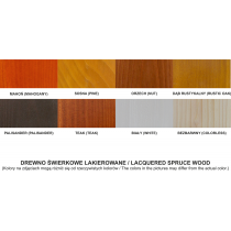 Paleta kolorów lakierów na drewnie Jesionowym